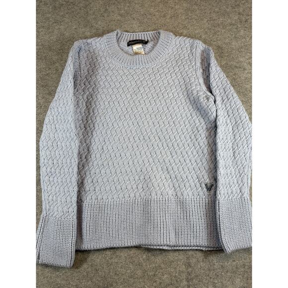 VINTAGE Irelands Eye Sweater Womens XS Blue Virgin Wool Cable Knit Fisherman - Picture 1 of 6